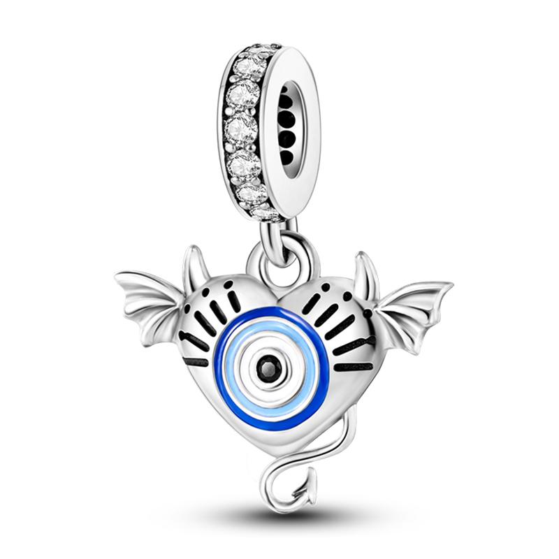 100% Rame Zircone Scintillante Occhio del Diavolo Occhio di Horus Auguri Migliori Portafortuna Perline Adatte a Braccialetti da 3 mm Gioielli Fai da Te