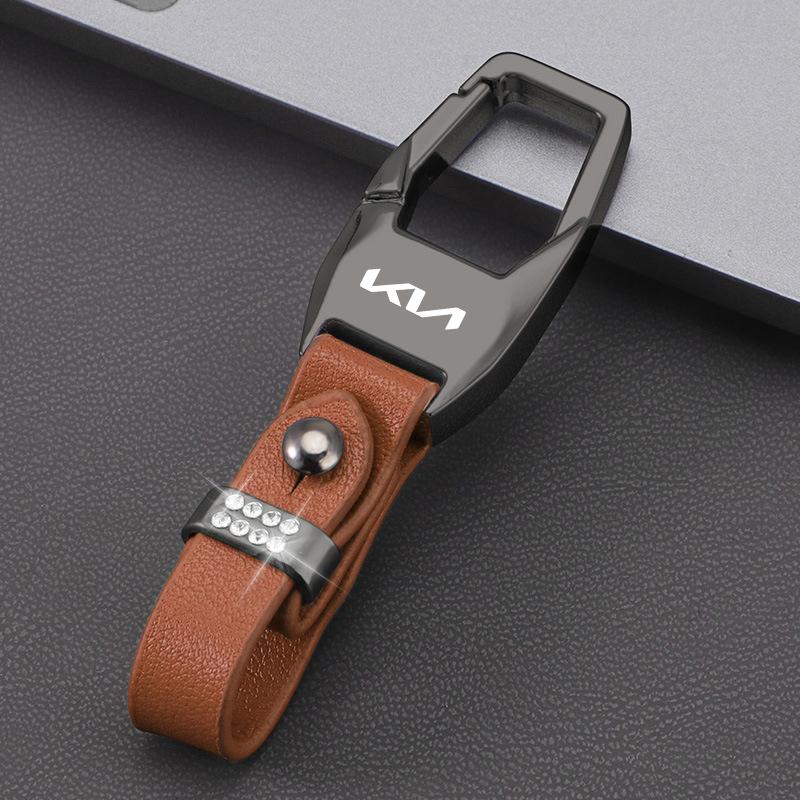 2026 Het Bilklistermärke Bil Metall Läder Nyckelring Zinklegering Nyckelring Tillbehör För KIA Sportage Ceed Sorento Cerato Optima Picant