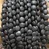 Black Volcanic Stone Round Disc Beads for Jewelry Making