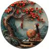 Metal Wall Art Tin Sign Japanese Kimono Round 2D Art Design 20cm