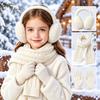 Windproof Kids Earmuffs Scarf Set Cold-proof Knit Scarf Gloves Set Winter Accessories Set  Winter
