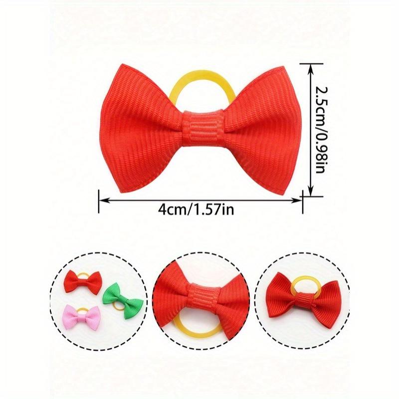 10pcs/100pcs Random Pet Hair Accessories & Hair Ties, Cute & No Damage, Suitable For Decorating Cats & Dogs