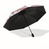 Hello Kitty,Valentine's Day Automatic Folding Umbrella-Simple 8-Rib Design, Bright Cartoon Pattern, Durable Iron Frame, Suitable For Travel,