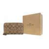 Coach Zip Around 17 Classic Monogram Coated Canvas Coin Purse ID Card Holder Wallet Women wallet Khaki 88913-IME74