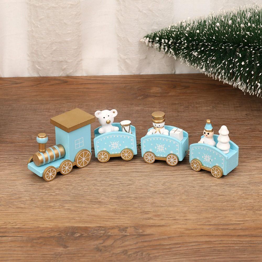 Christmas Wooden Handicrafts Wooden Christmas Decorations New Yea Christmas Wooden Train Home