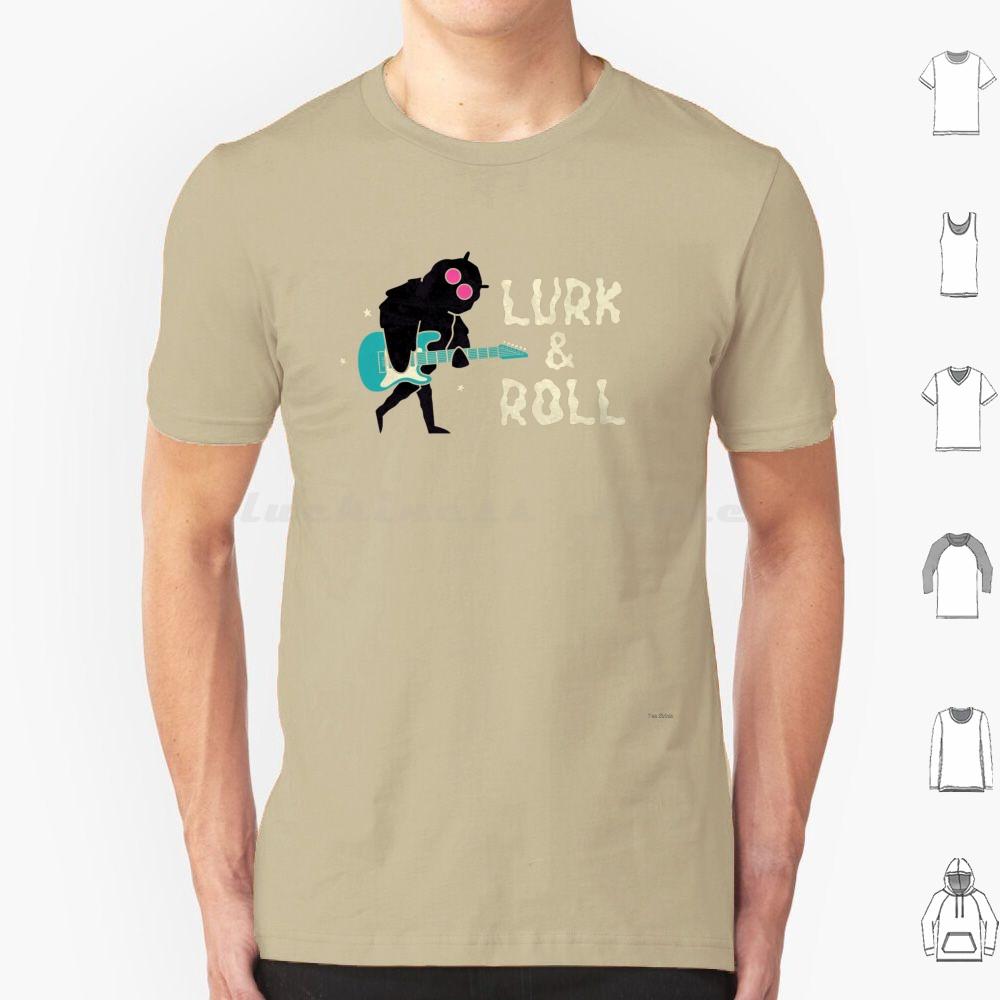 Lurk And Roll T Shirt Cotton Men Women DIY Print Mothman And Roll Moth Cryptid Lurk Paranormal Cryptozoology Music Creature