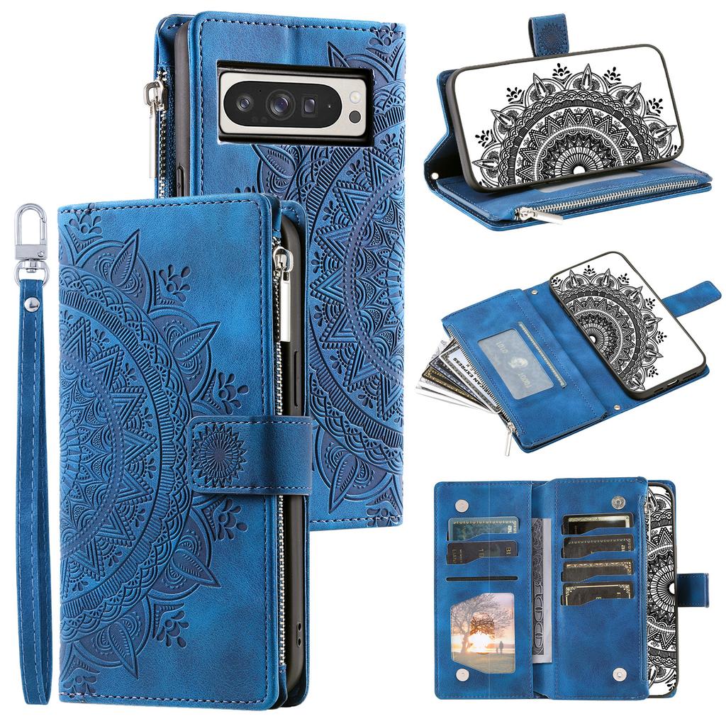 Style 006 For Google Pixel 10 Pro XL Wallet Case PU Leather Phone Cover Mandala Flower Pattern