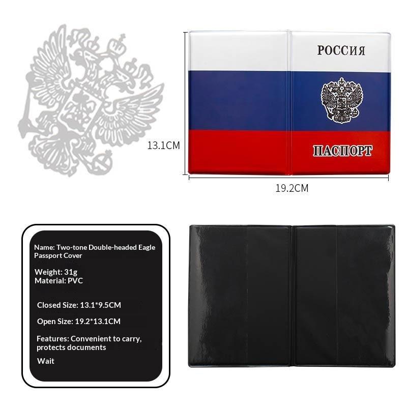Vintage Russian Passport Cover for Men Waterproof PU Leather Case Slim Lightweight Travel Document Protector Business Use