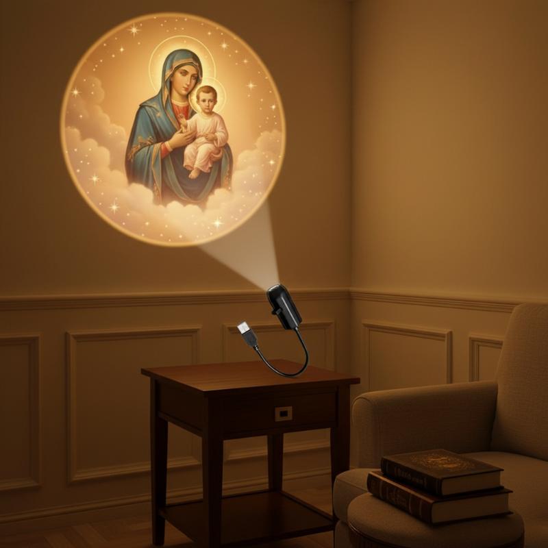 Religious Character Theme Portable Usb Projection Lamp 12 Patterns Decorative Night Light For Events And Room Use