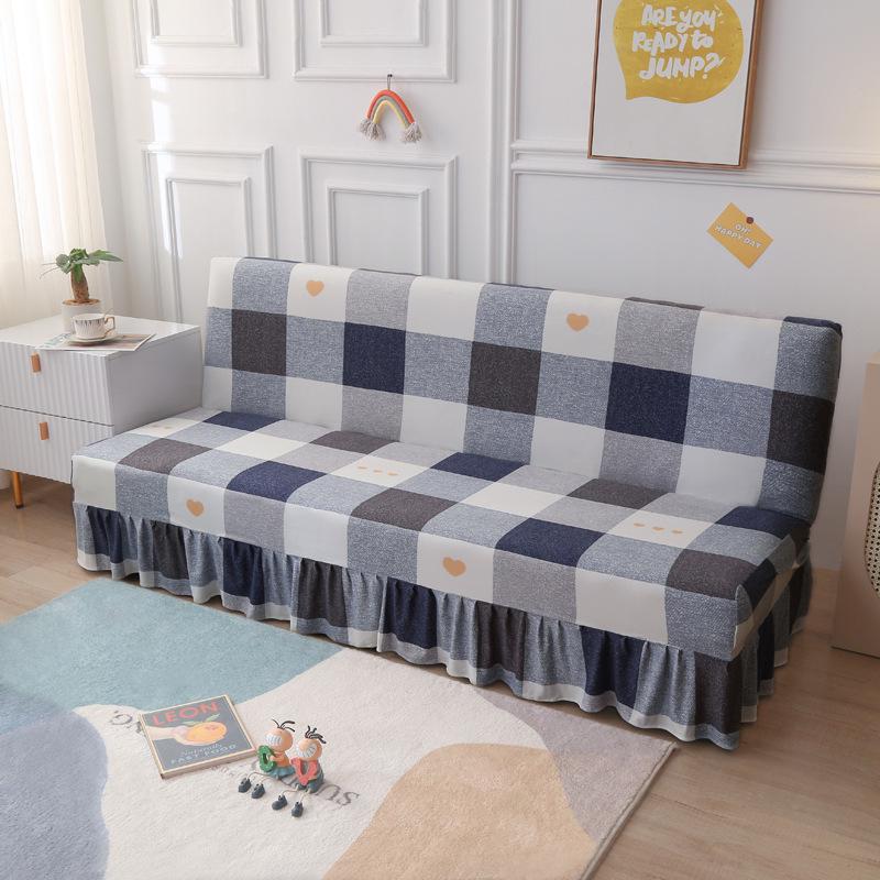 Universal Anti-slip All-Season Skirted Sofa Bed Cover for Armless and Foldable Sofas