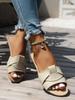 2025 Summer Women's Square Toe Cross Strap Sandals and Slippers