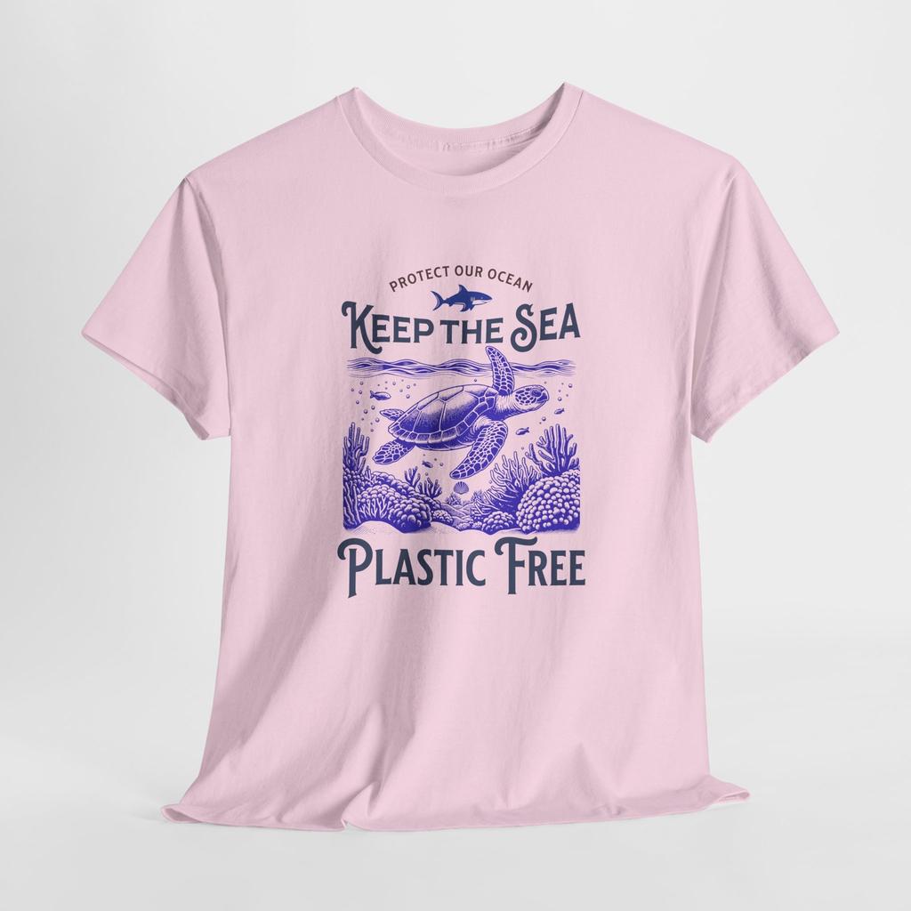 Keep The Sea Plastic Free Turtle Swimming Tshirt Save The Ocean Woman Man Summer Fashion Casual Cotton Graphic T Shirts