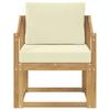 2 Piece Outdoor Sofa Set Polyester White and Cream