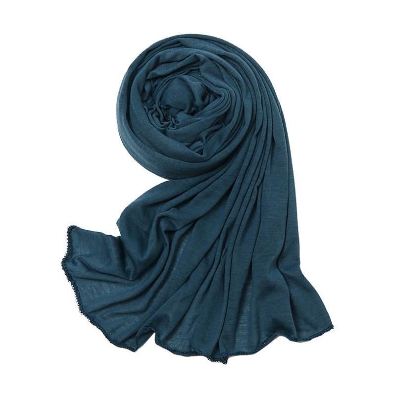 Light Cotton Monochrome Scarf Wrap With Stretch Breathable Fabric For Casual Wear