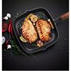 Cookware Cast Iron Square Grill Pan Steak Fry Pan with Wood Handle