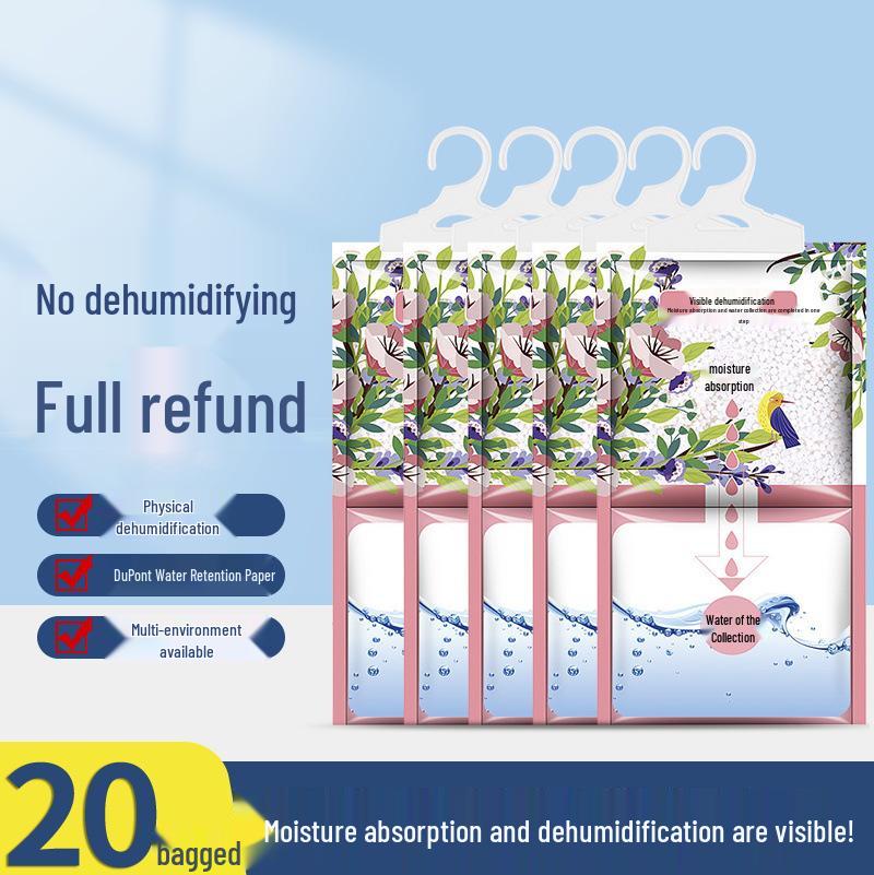 Pungă dezumidificator absorbant de umiditate agățabilă: Anti-Mucegai, Umiditate & Absorbție Apă pentru Dormitoare & Dulapuri