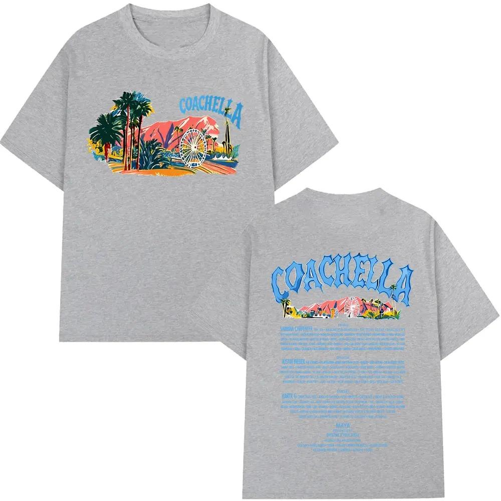 Hot Sale Coachella 2026 Collection Indio California Graphic Print T-shirt Men Women Summer New Tee Loose Casual Oversized Streetwear Harajuku Top