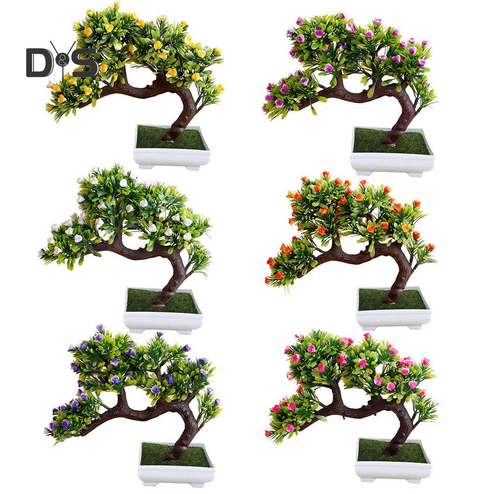 Blooming Bouquet Artificial Flower Tree Pot Bonsai Stage Garden Wedding Party Balcony Decor