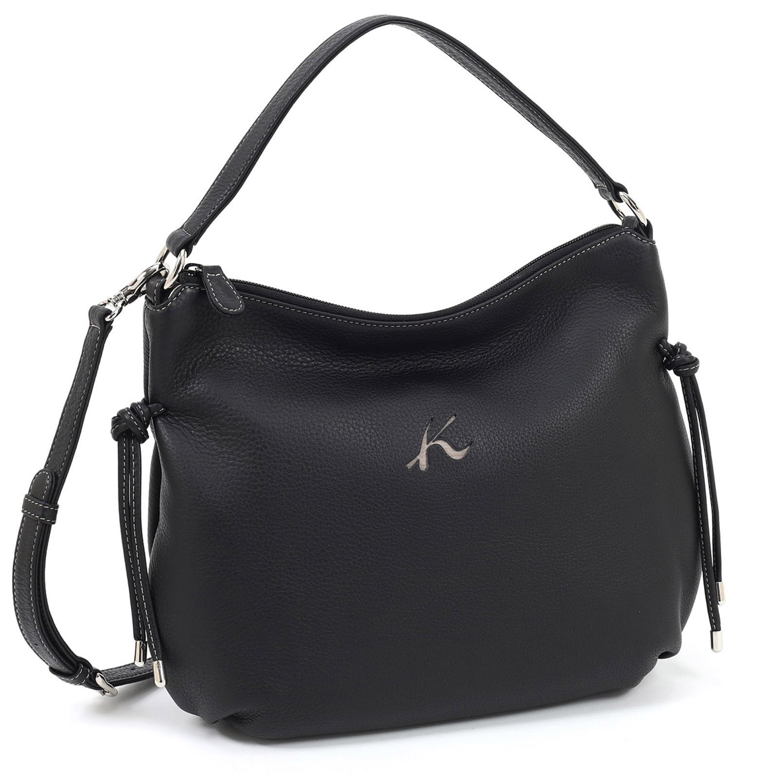 

Shrink material handbag that makes scratches less noticeable Beige Stitch 15521 [Kitamura] 2-way Y-1328 Women s Black/Sand [Black]