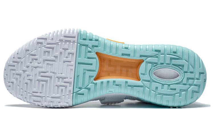 Li Ning Fury Flat Abrasion Resistant Low top Basketball Shoes Men's White Cyan ABFT019-5