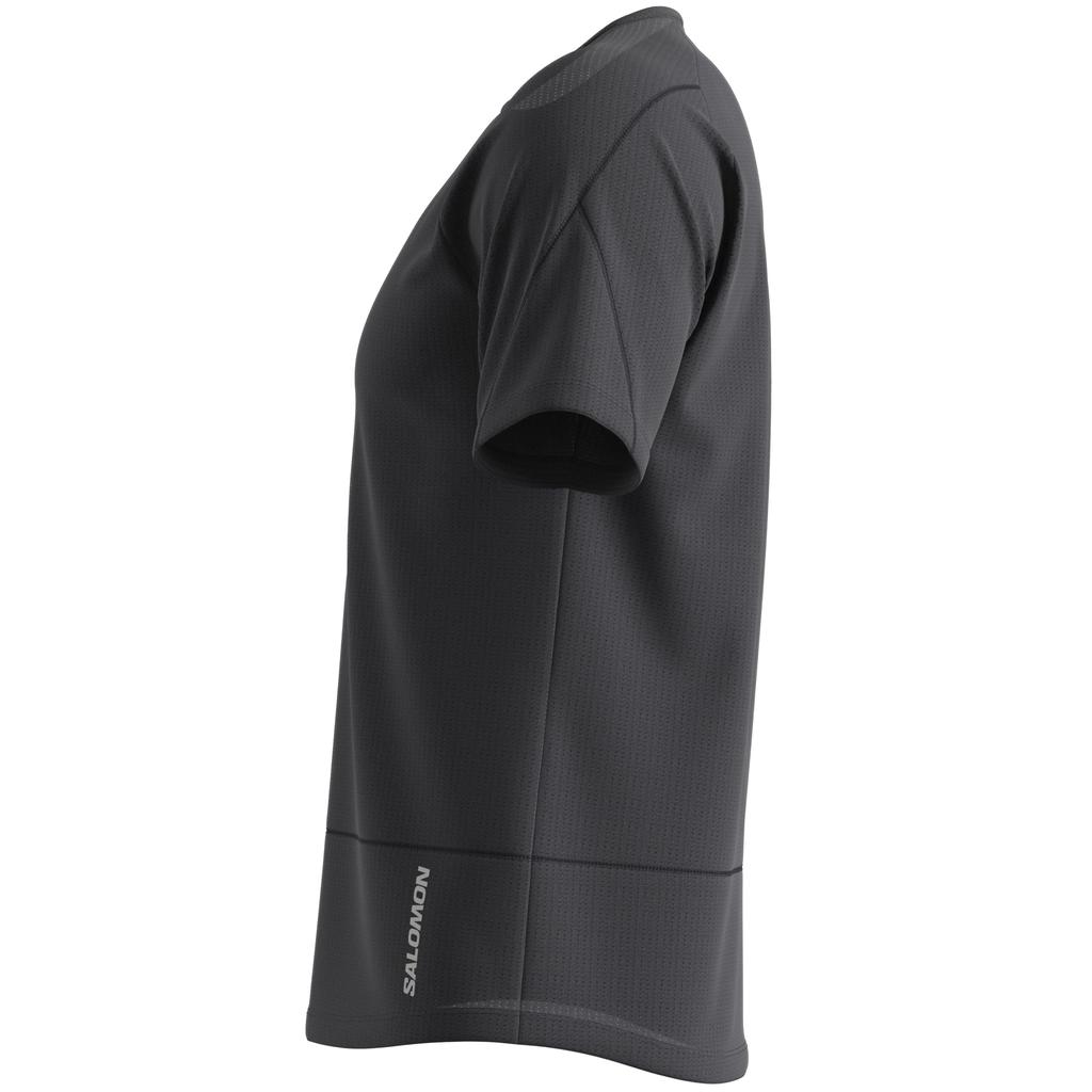 Salomon Men's CROSS RUN SHORTSLEEVE TEE, Deep Black, Size S, Outdoor T-Shirt