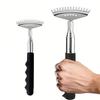 Gratte-dos extensible la tête a 15 râteaux, Acier Inoxydable Portable Télescopique Manche en Caoutchouc Gratte-dos