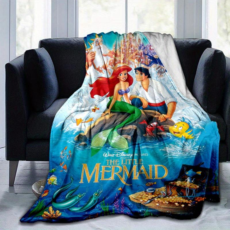 The Little Mermaid Cartoon Blanket, Short Plush Cute Warm Blanket, Living Room Home Decoration Sofa Four Seasons Travel