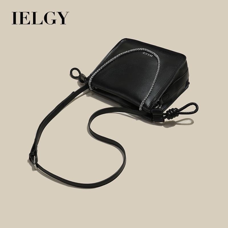 IELGY Exquisite Pleated Crossbody Bag with Adjustable Drawstring