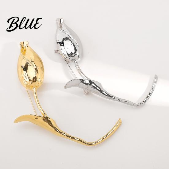 Flower Accessory Brooch Pin for Women Tulip with Safety Wedding
