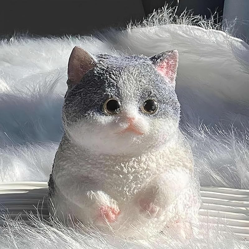 Squishy Squeeze Cat Toys, Cute Squishy Toys for Adult/Kids, Big Cat Paws Squishy Toys, Soft Emulate Squishies Stress Balls with Flocking Surface, Blue Cat