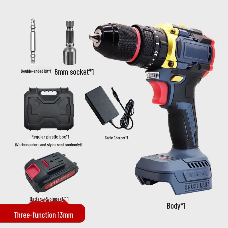 Cross 21V Lithium Battery Hand Drill Screwdriver - Multifunctional Electric Impact Tool