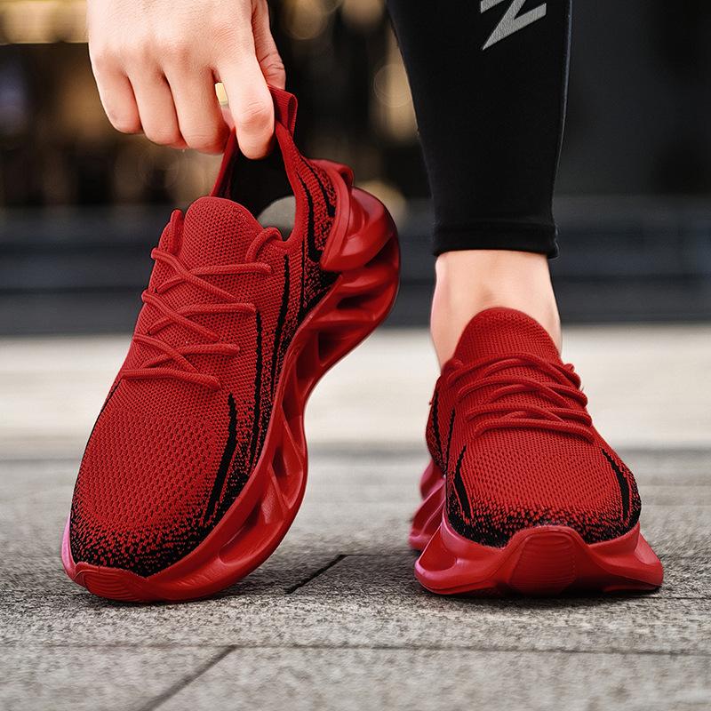 Tide Brand Flying Woven Platform Running Shoes Couple Hollow Lazy Coconut Solid Color Mesh Shoes Men