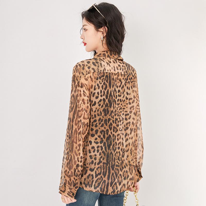 Women's Slimming Leopard Print Top - Autumn/Winter Casual Luxury