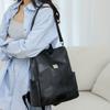 Pendler Rucksack aus weichem Leder Damen Rucksack mit großem Fassungsvermögen Einfarbige Reisetasche
