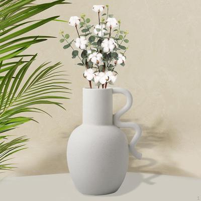 Minimalism Ceramic Flower Vase, Tabletop Decorative Art Vases Ornament for Home Decor