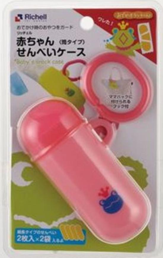 

Richell Odekake Lunch-kun Контейнер для дитячих рисових крекерів, Туба, Рожевий