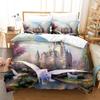 Horse Duvet Cover Set White and Brown Horse Print Bedding Set Wild Animal Pattern Farmhouse Cowboys Queen Polyester Quilt Cover