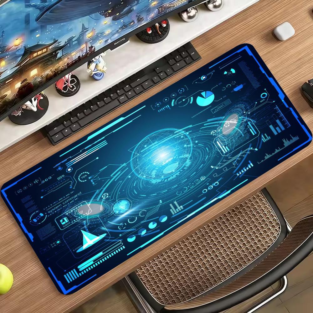 Cosmic Space Tech Galaxy Large Mouse Pad Non Slip Rubber Desk Mat For Gaming Keyboard Mouse Smooth Office Desktop Setup