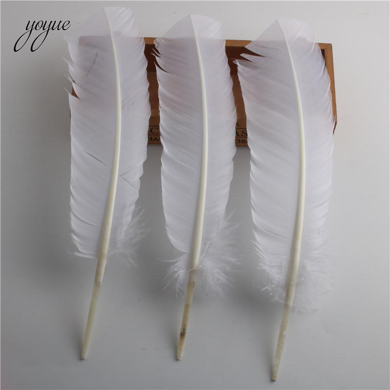 

Yoyue 100pcs/lot Natural Turkey Feathers For Crafts 10-12inch/25-30cm Goose Feather Diy Clothing Show Party Decoration Plumas белый