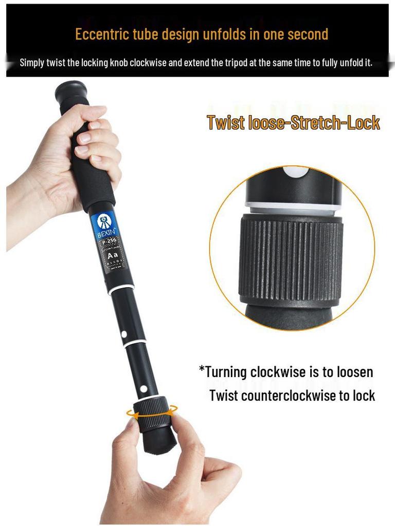 Beixin P256 Portable Monopod: Extendable DSLR Camera & Phone Selfie Stick for Outdoor Photography