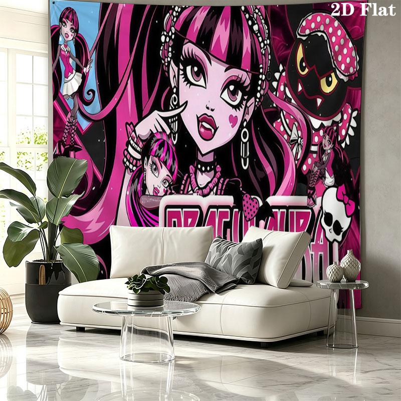 Draculaura Wall tapestry, aesthetic printed fabric blanket, suitable for bedroom, living room, and home decor.