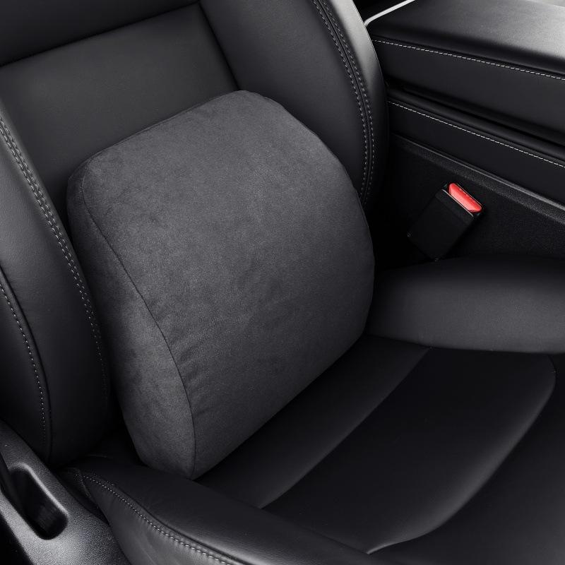For Tesla Model 3 Model Y Headrest Lumbar Support Headrest Lumbar Backrest Cushion Rebound Suede Car Pillow Neck Protection
