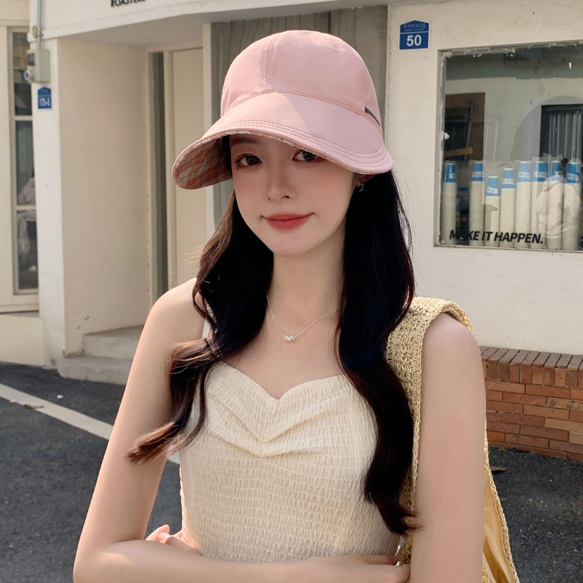 Spring Summer Hats For Women Double Sided Sun Hat Outdoor Sunscreen Sunhat Ladies Sunshade Beach Accessories Foldable Visor Cap 58-58cm