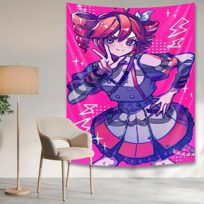 Pink Lightning Girl Tapestry Anime Sweet And Cool Style Decorative Cloth Tapestry Cute Room Decoration 100X70CM