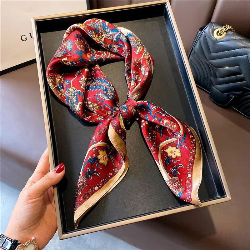 

100% натуральный шелковый квадратный шарф женский бандана платок шарфы шали квадратный ворот фуляр накидки cachecol femme schals bufanda Real silk 68x68cm