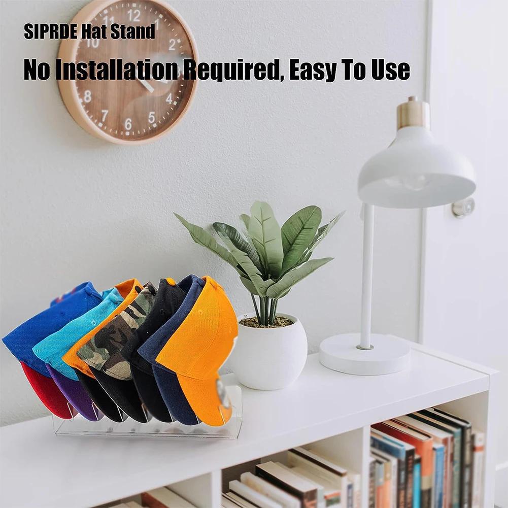 1/2Pcs Baseball Cap Display Rack 7-Holes Acrylic Hat Holder Organizer Caps Home Multi-Purpose Hanger Storage Racks Hats Stand