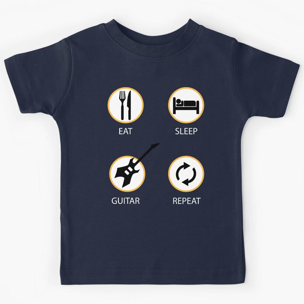 Eat Sleep Guitar Repeat Kids T-Shirt 130