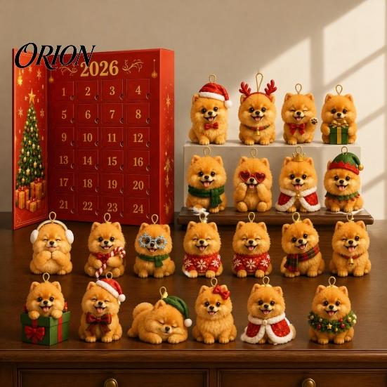 Christmas Advent Calendar 2026 Pet Themed 2026, 24 Days Countdown with Gift for Dog Lovers Pcs Mini 3D Cat Ornaments, Holiday Gifts Home Party