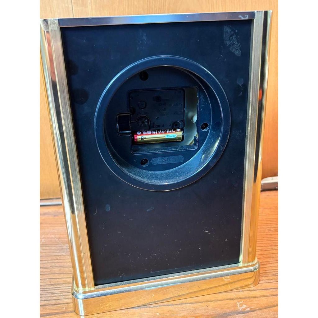 Used CITIZEN Citizen Table Clock Quartz Rotating Ornament Gold Retro