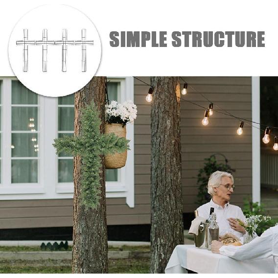 PRETYZOOM Garland Flower 16 inch Wire Set of 4Easter Cross Wreath Floral Wreath Wall Hanging Wreath Making Tool Wedding Wreath Rings Garland Frame